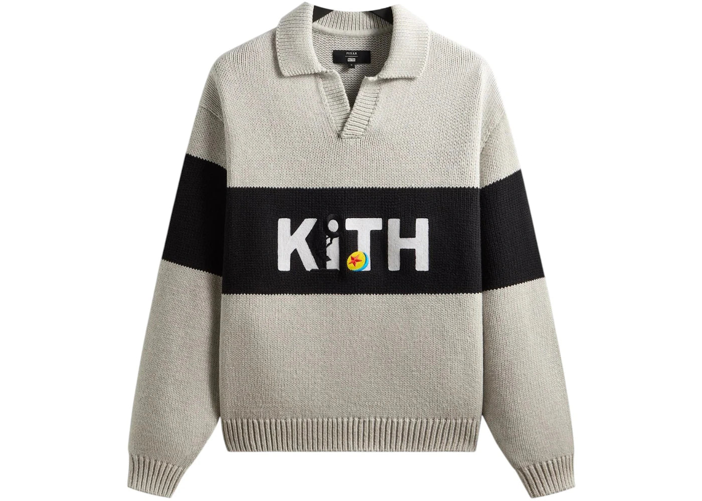Kith x Disney Pixar Nelson Rugby Sweater Light Heather Grey