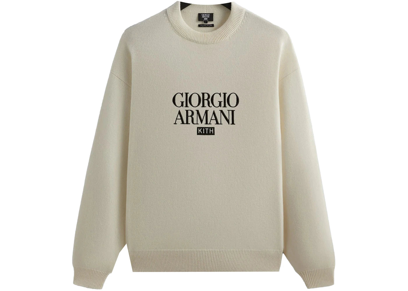 Kith x Giorgio Armani Classic Logo Cashmere Sweater Sandrift