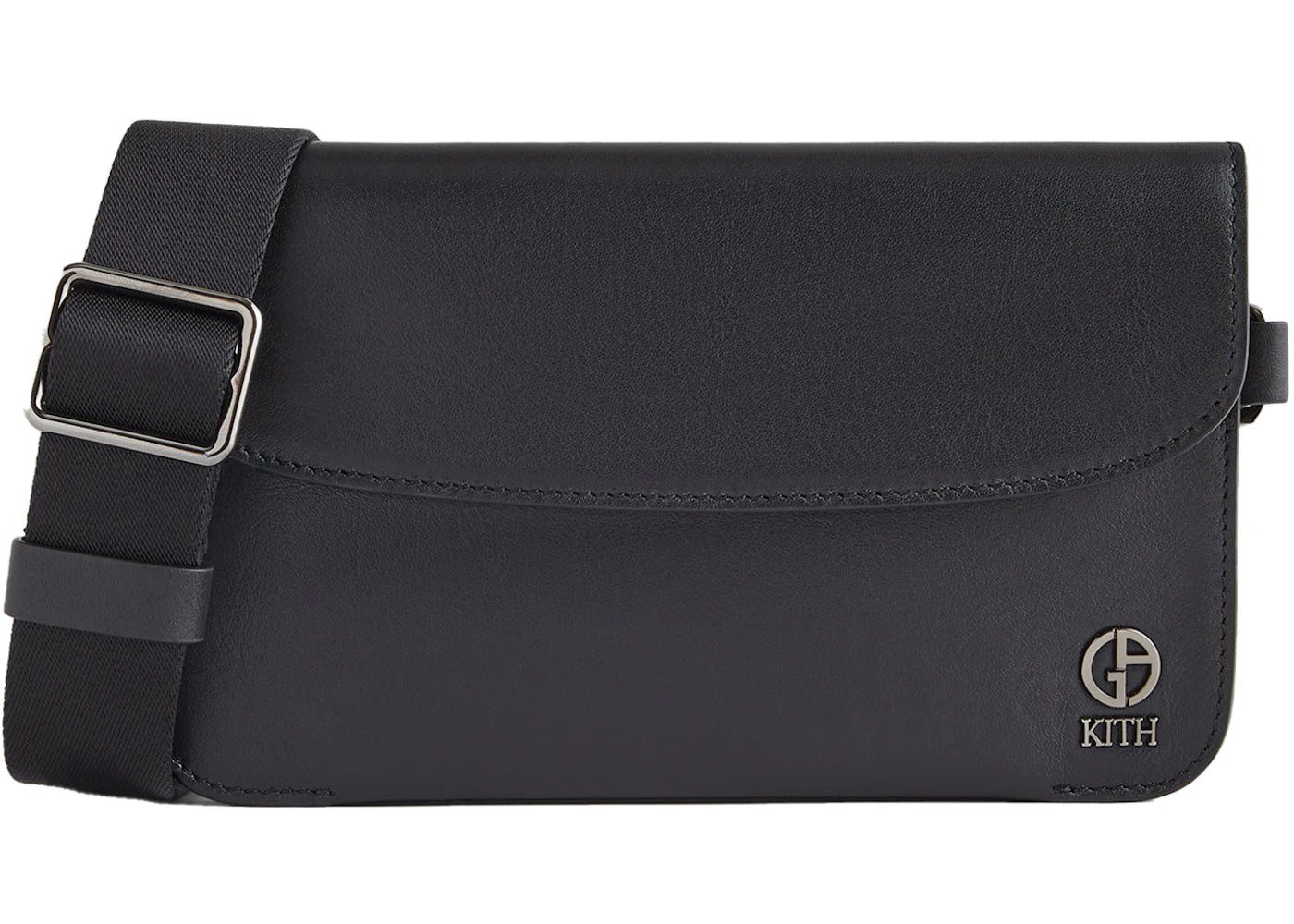 Kith x Giorgio Armani Leather Double Pouch Bag Black