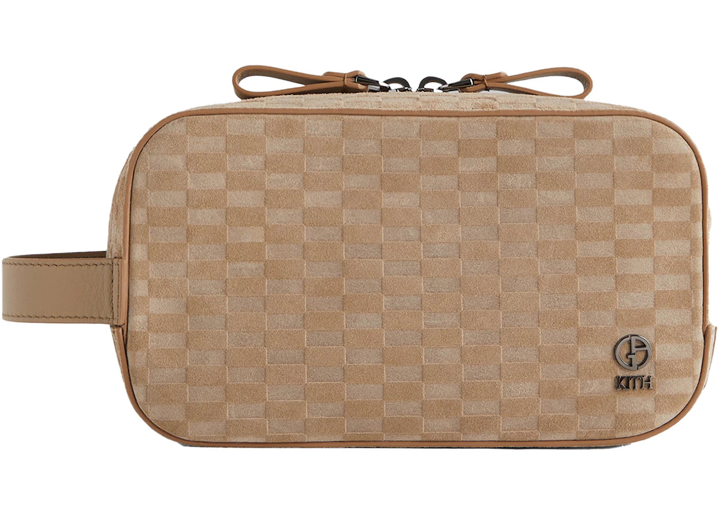 Kith x Giorgio Armani Monogram Suede Dopp Kit Creme