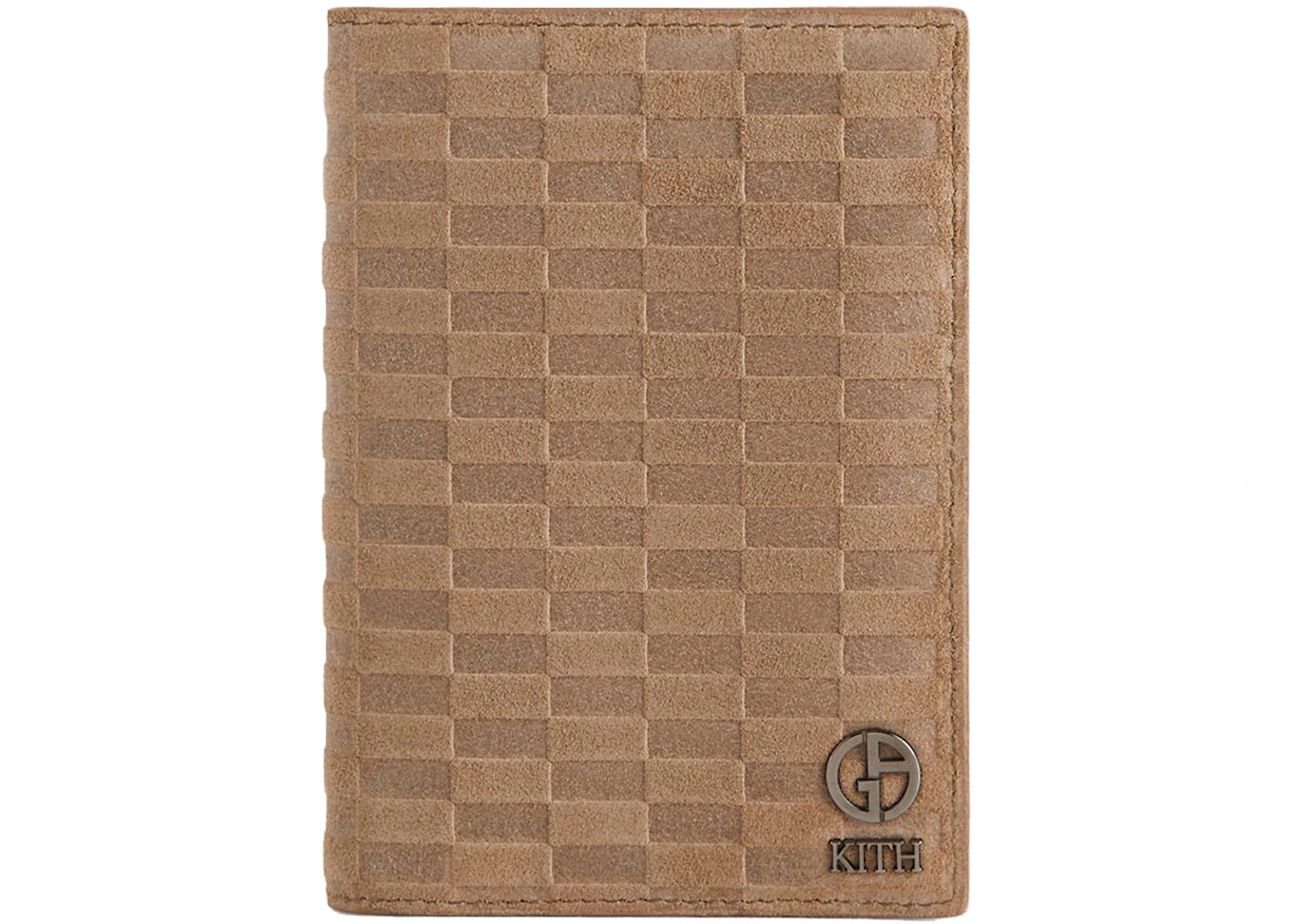 Kith x Giorgio Armani Monogram Suede Passport Holder Creme