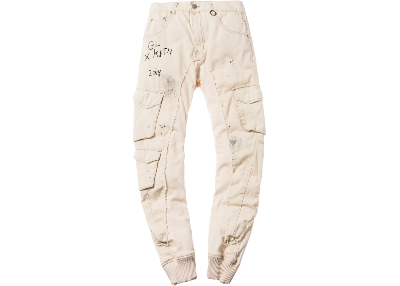 Kith x Greg Lauren 50/50 Columbus Crago/Fleece Slim Lounge Pant Cream