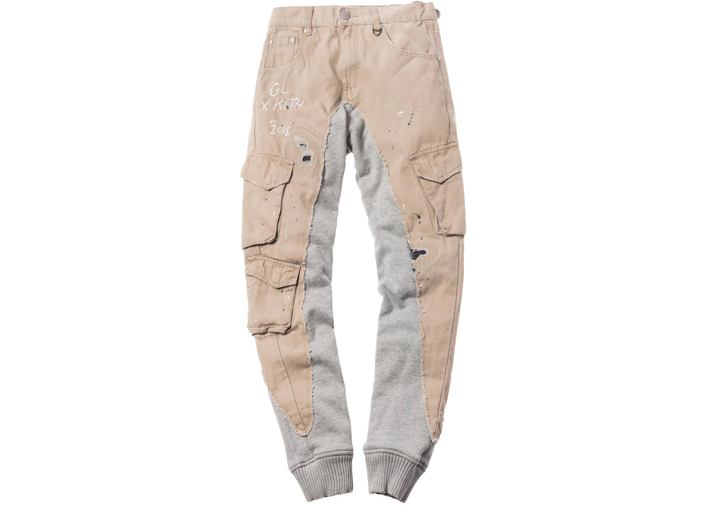 Kith x Greg Lauren 50/50 Columbus Crago/Fleece Slim Lounge Pant Tan/Grey