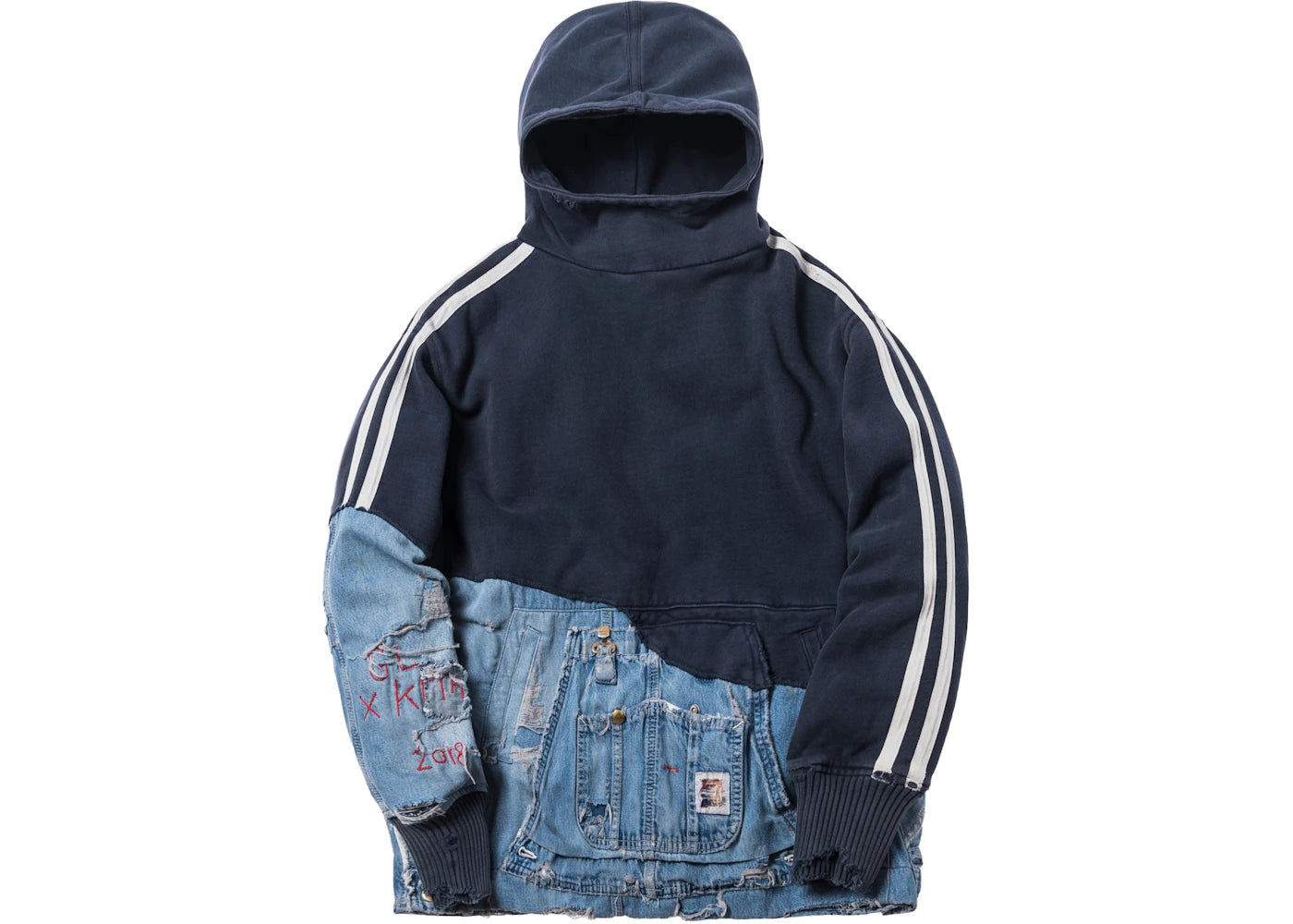 Kith x Greg Lauren 50/50 Double Pocket Hoodie Navy