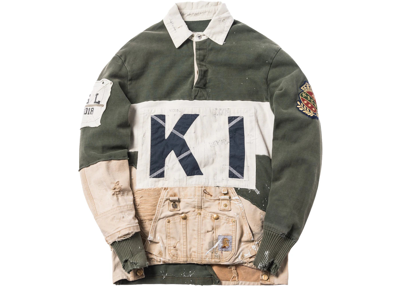 Kith x Greg Lauren 50/50 Rugby Shirt Olive/Sand