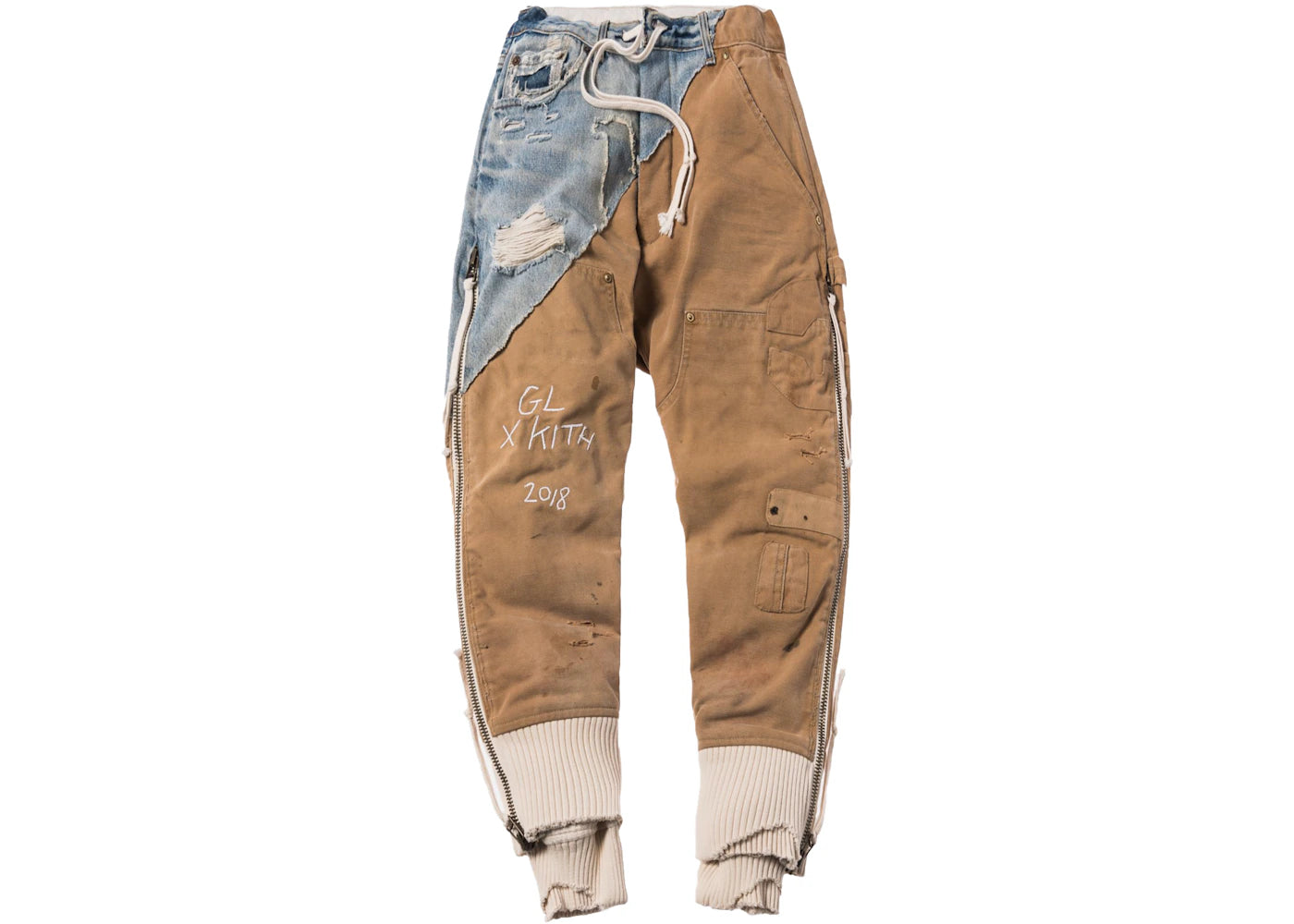 Kith x Greg Lauren Vintage Denim/Canvas Carhartt Heavy Waffle Pant Denim/Tan