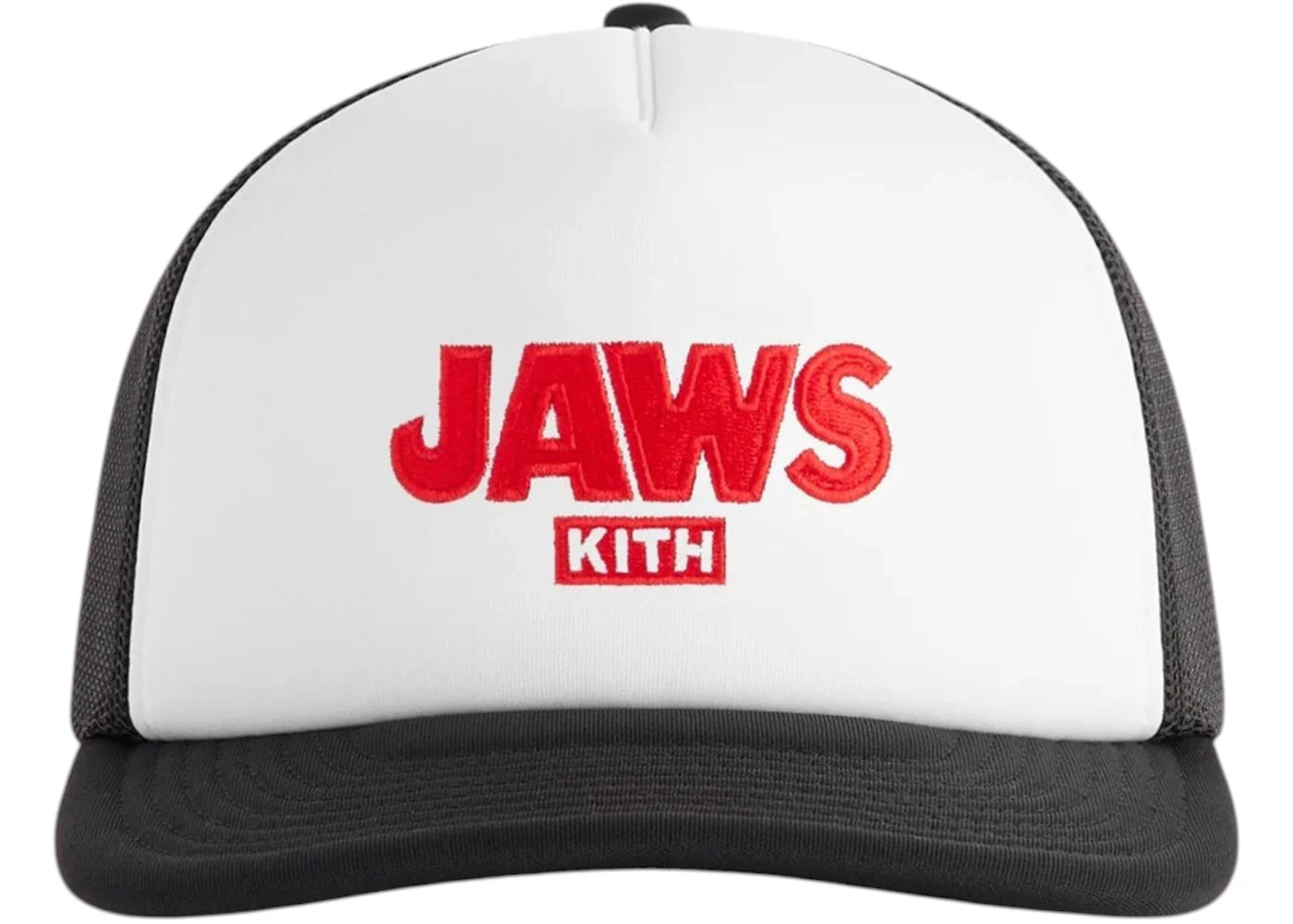 Kith x JAWS Ripple Poly Foam Nolan Trucker Hat Black