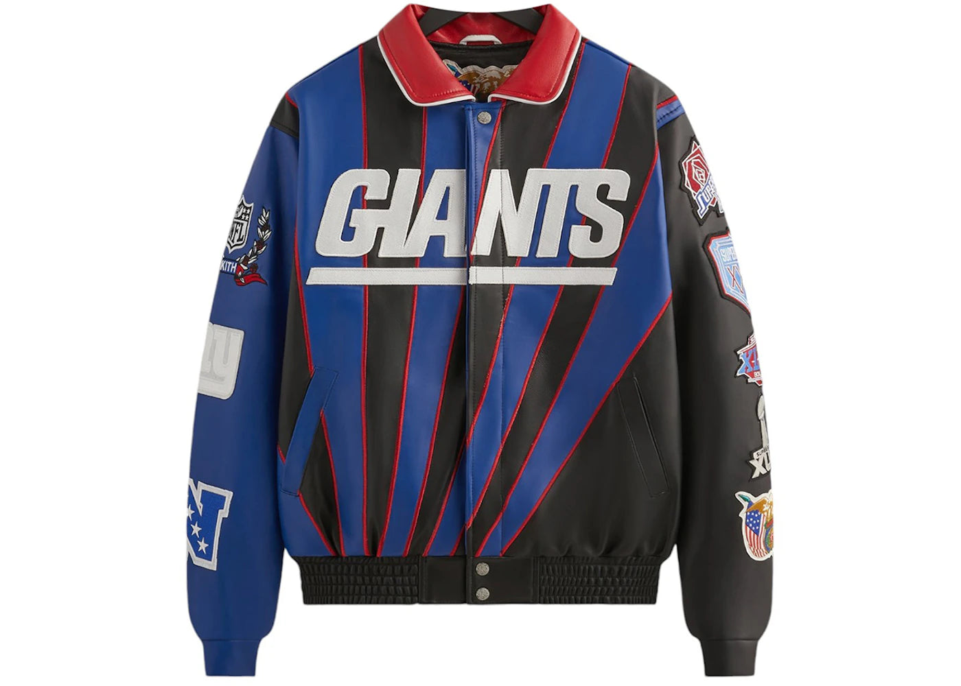 Kith x Jeff Hamilton NFL Giants Leather Varsity Jacket Multicolor