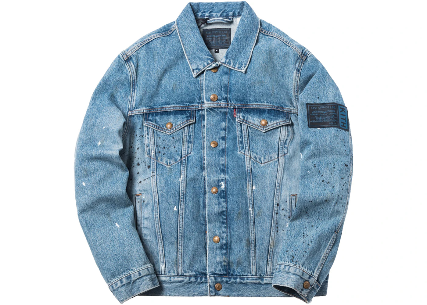 Kith x Levi's Mitchell Paint Splatter Trucker Jacket Medium Blue