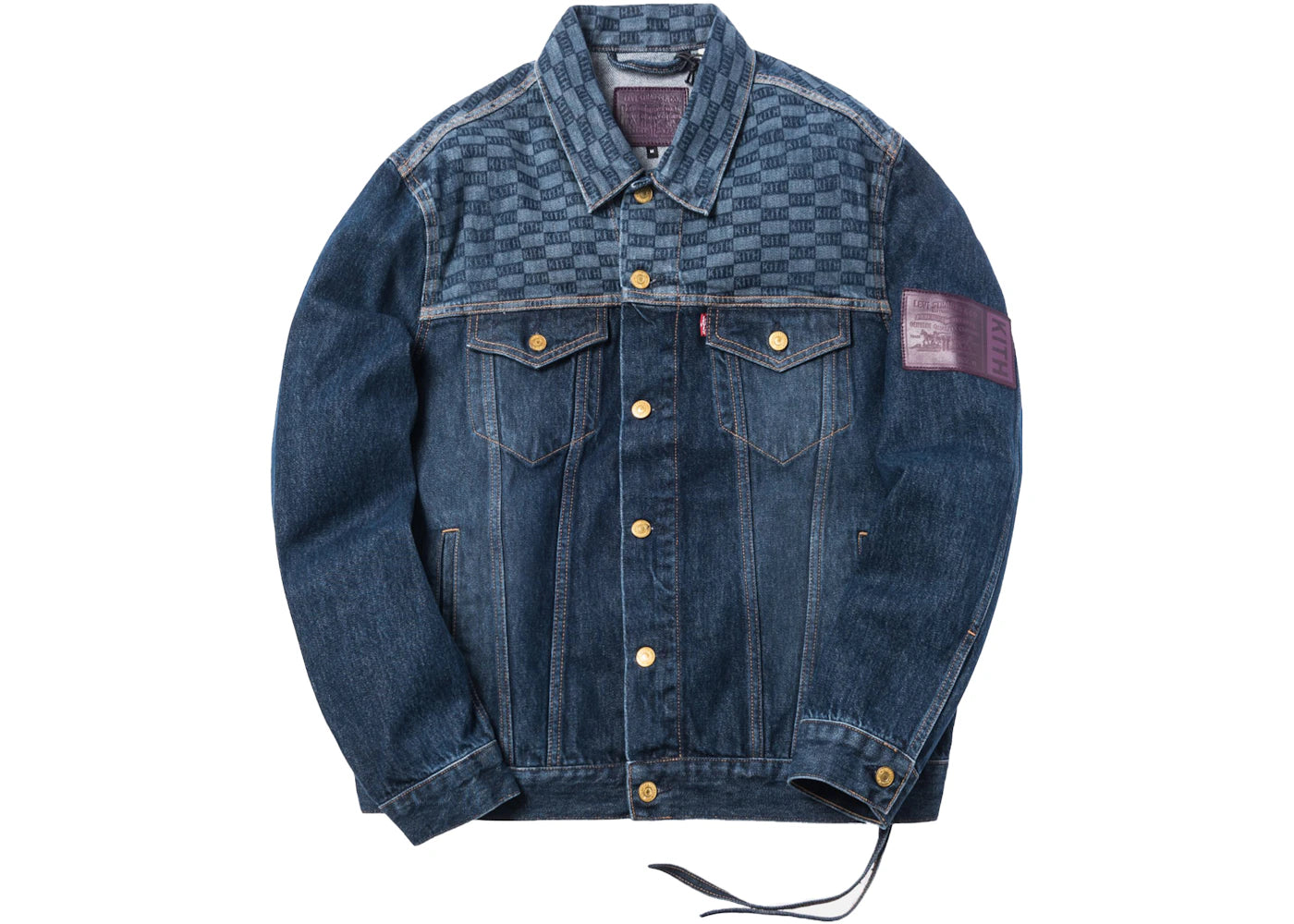 Kith x Levi's Print Trucker Jacket Dark Blue