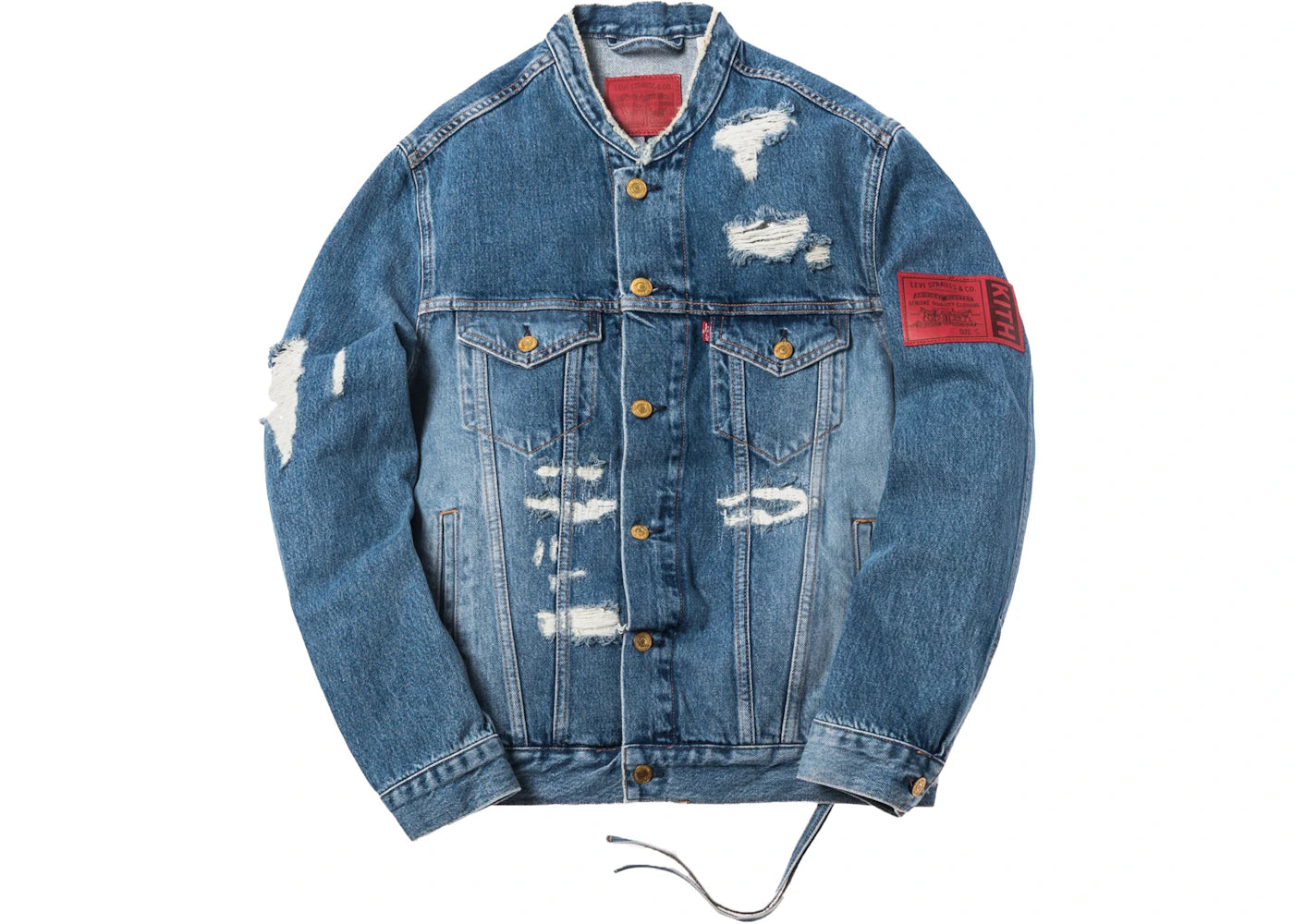 Kith x Levi's Strawberry Fields Patched Trucker Jacket Washed Blue