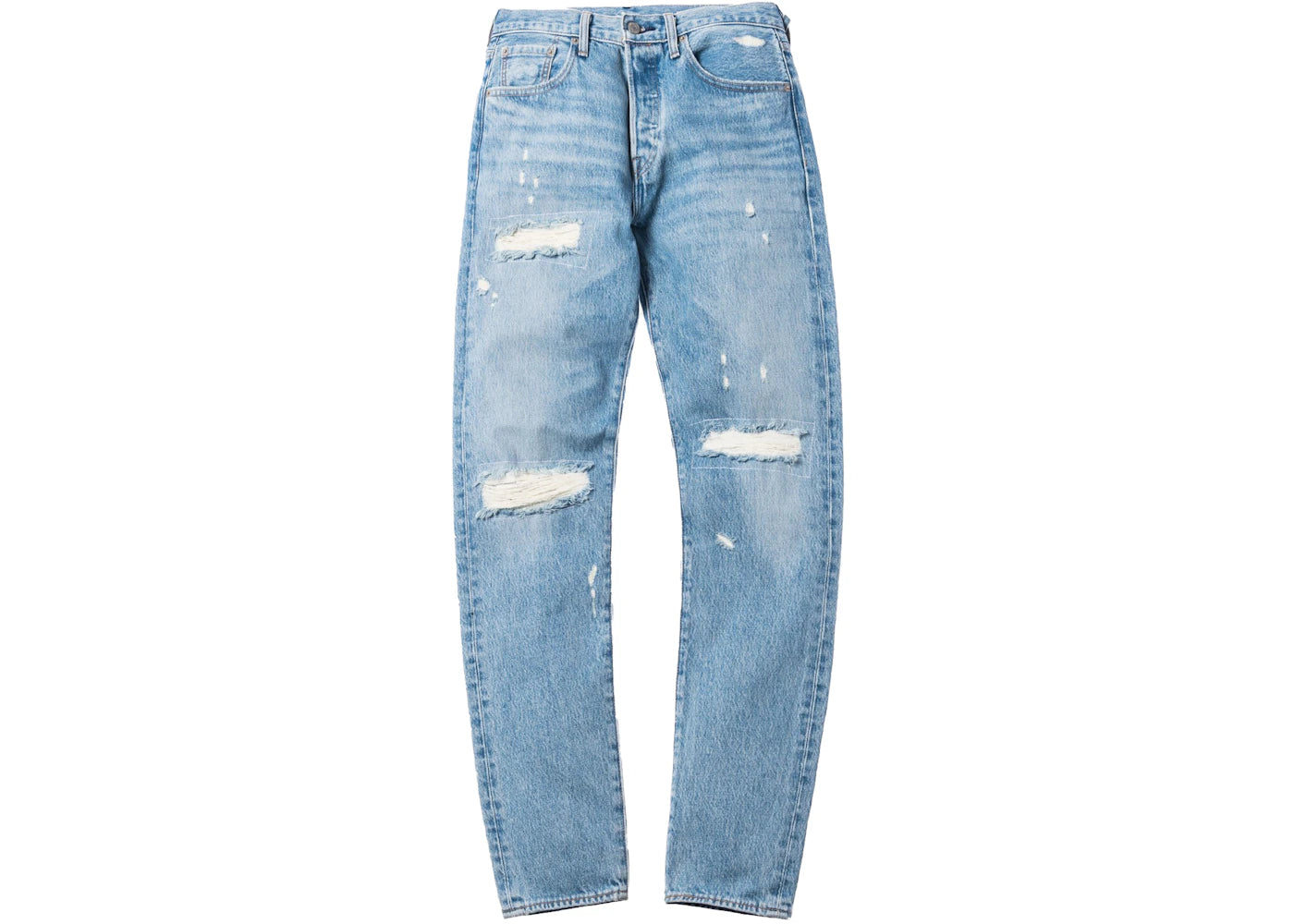 Kith x Levi's Thrashed 501 Denim Light Blue