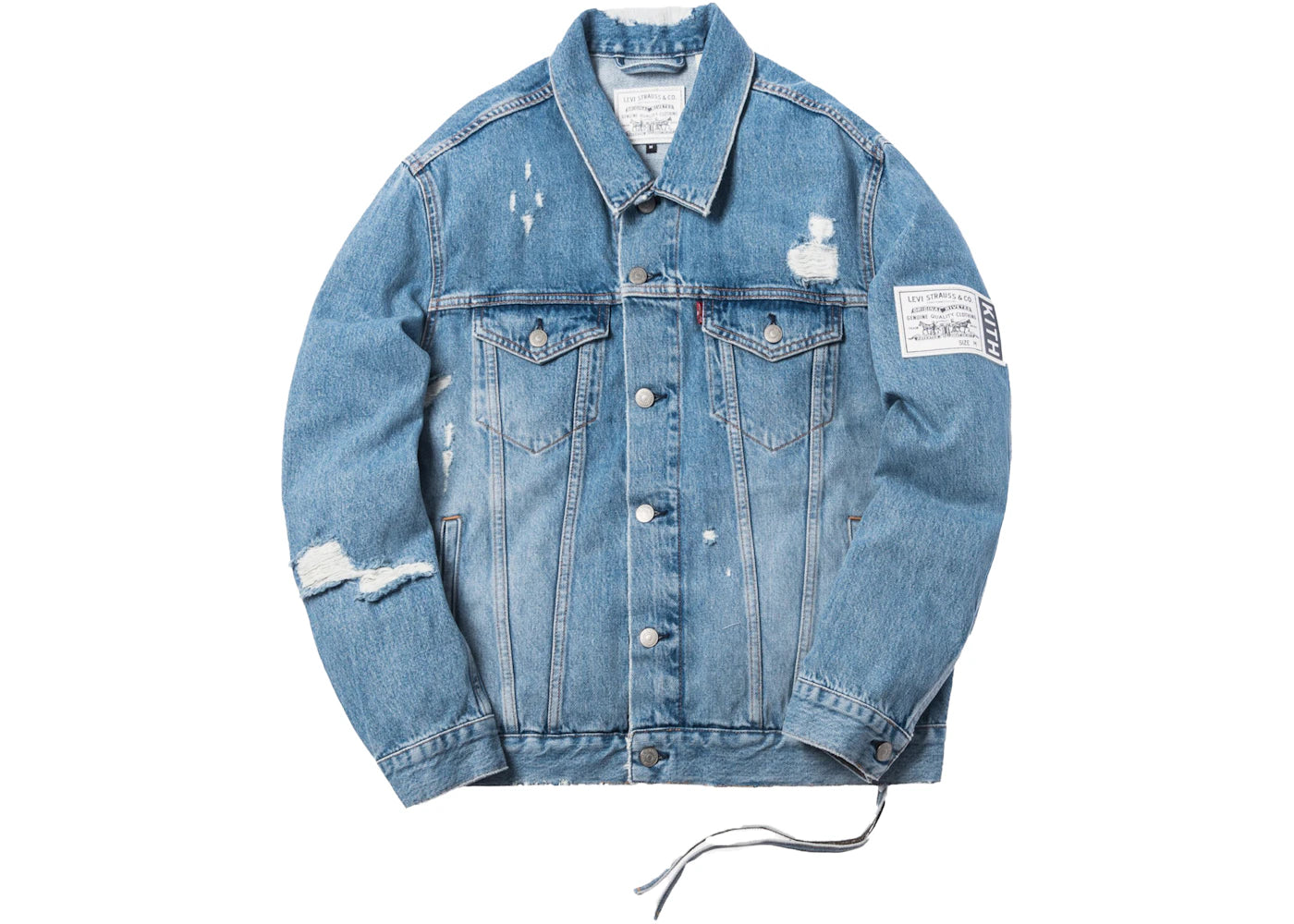 Kith x Levi's Thrashed Trucker Jacket Light Blue