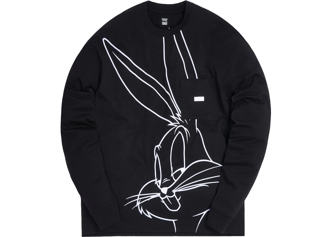 Kith x Looney Tunes Bugs LS Pocket Quinn Tee Black