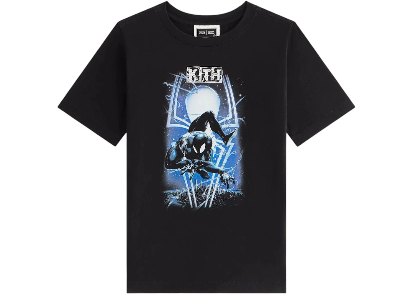 Kith x Marvel Kids Symbiote Spiderman Vintage Tee Black