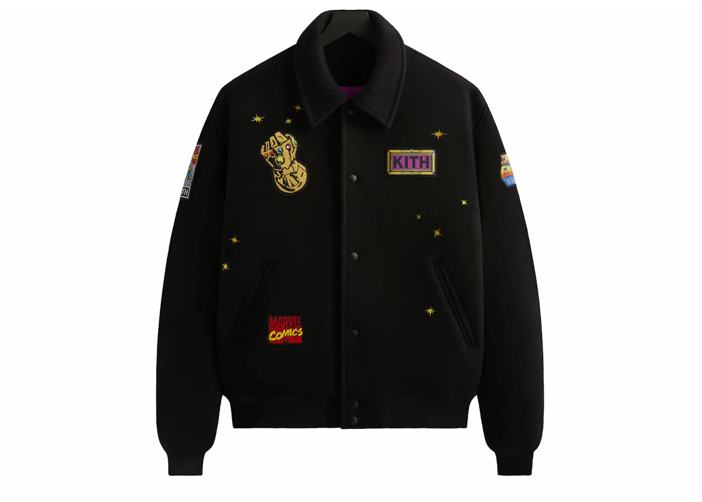 Kith x Marvel Universe Varsity Jacket Black/Purple