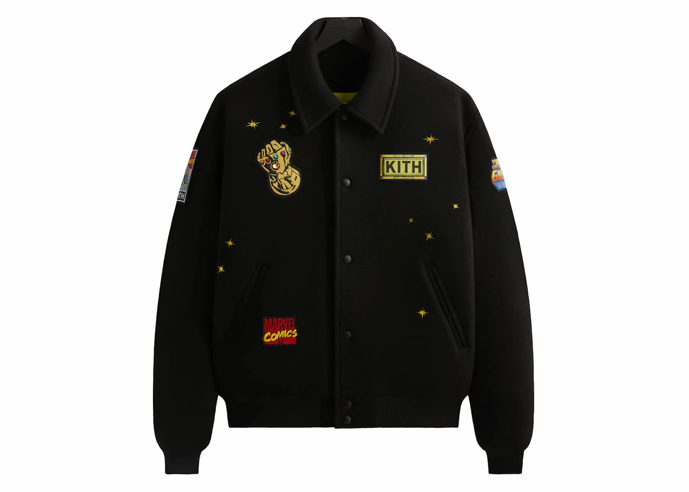 Kith x Marvel Universe Varsity Jacket Black/Yellow