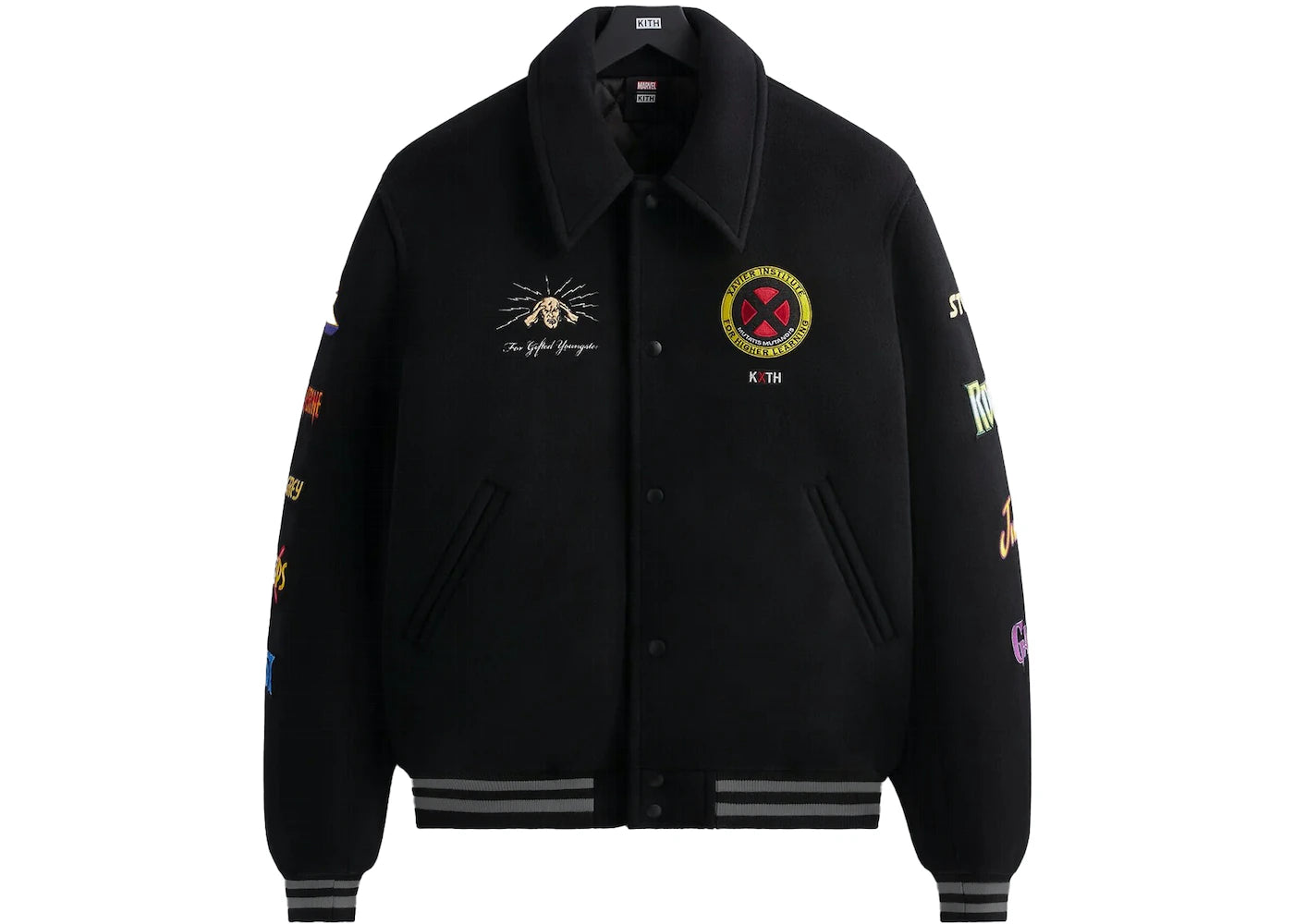 Kith x Marvel X-Men Wool Varsity Jacket Black PH