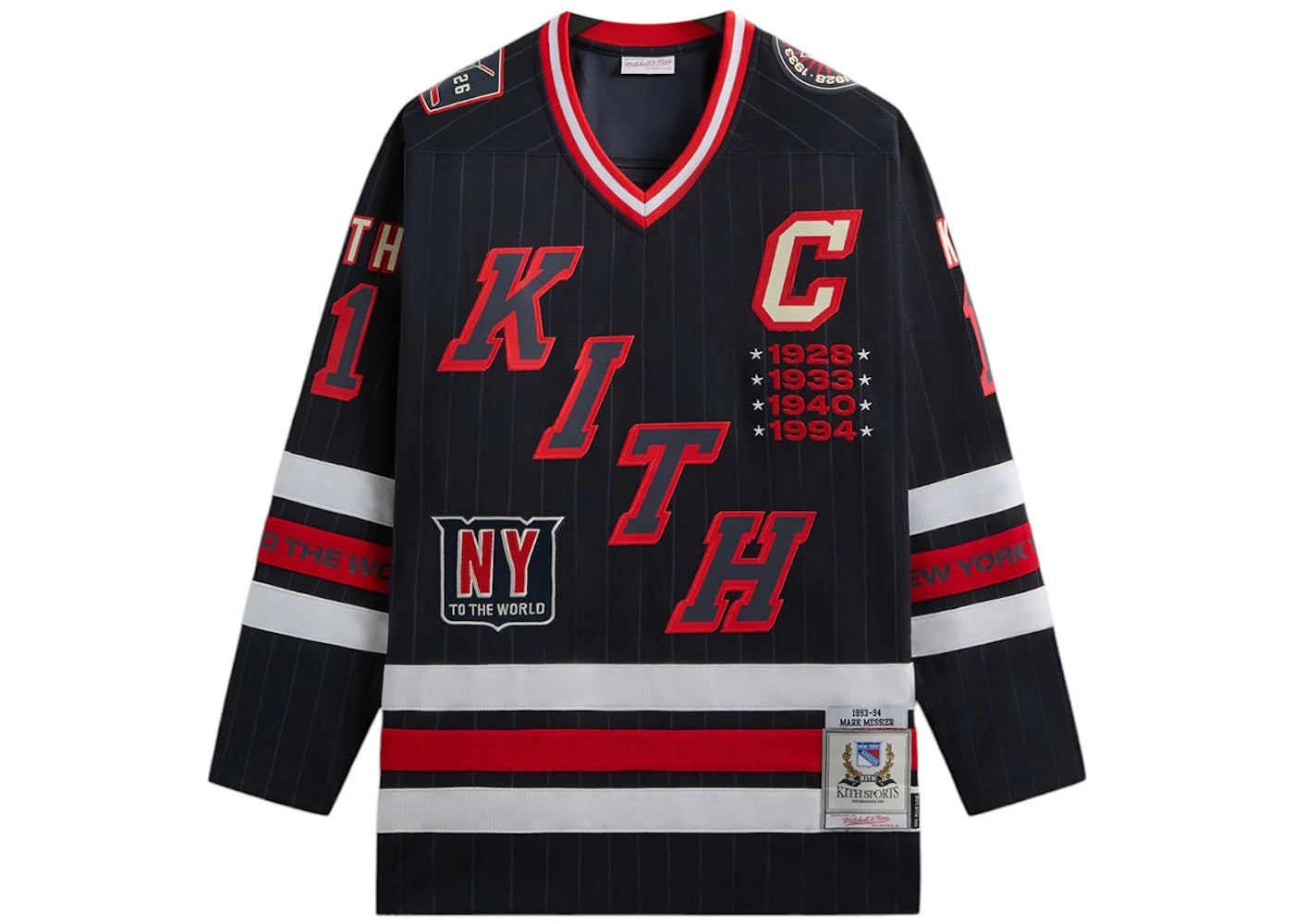 Kith x Mitchell & Ness For The New York Rangers Mark Messier Jersey Navy