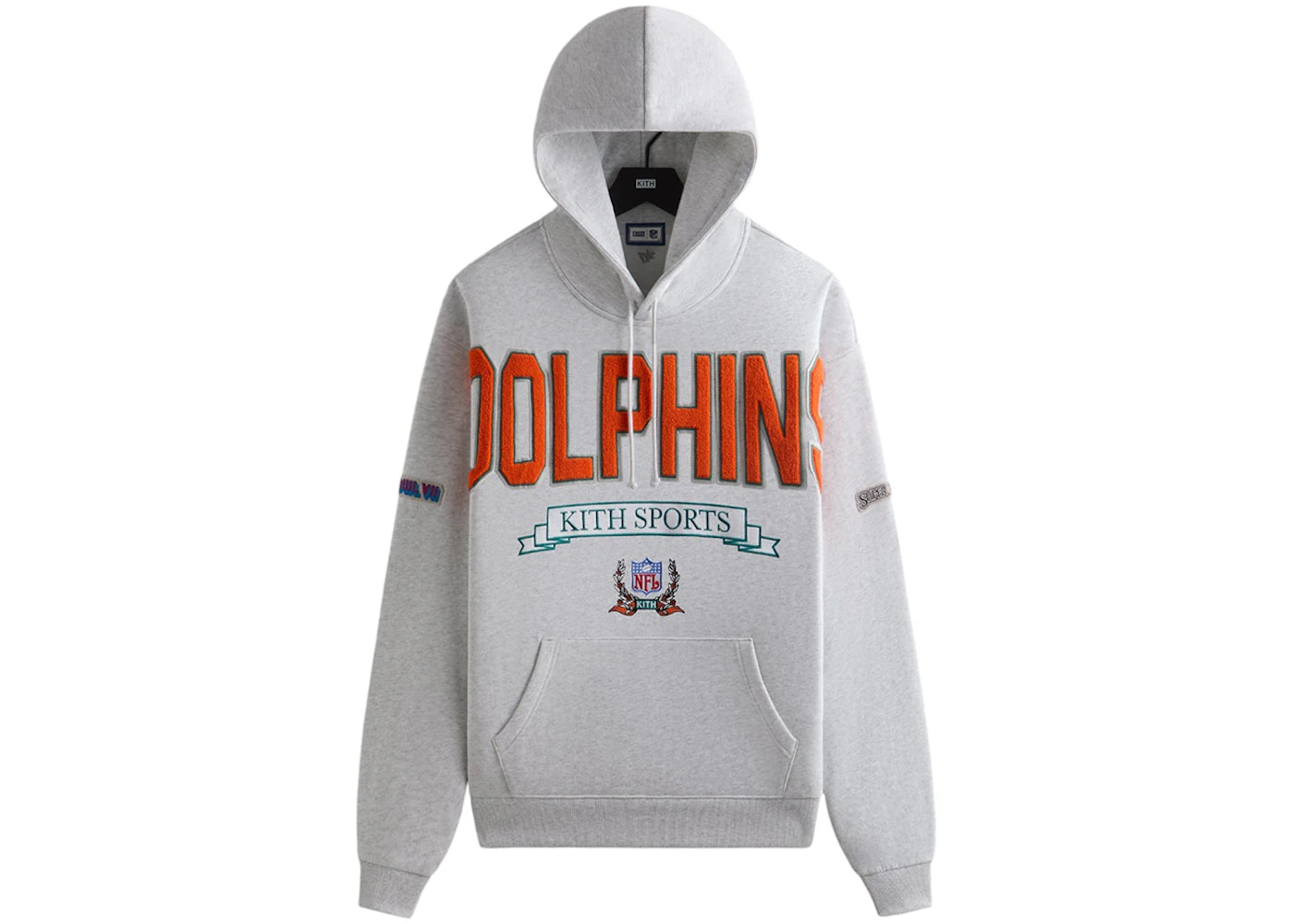 Kith x NFL 47 Dolphins Nelson Hoodie Light Heather Grey