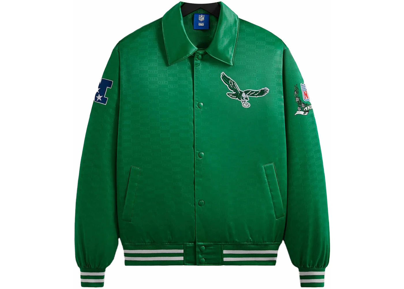 Kith x NFL Eagles Satin Bomber Jacket Parrot