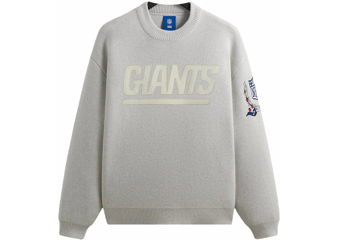 Kith x NFL Giants Chunky Cotton Sweater Light Heather Grey