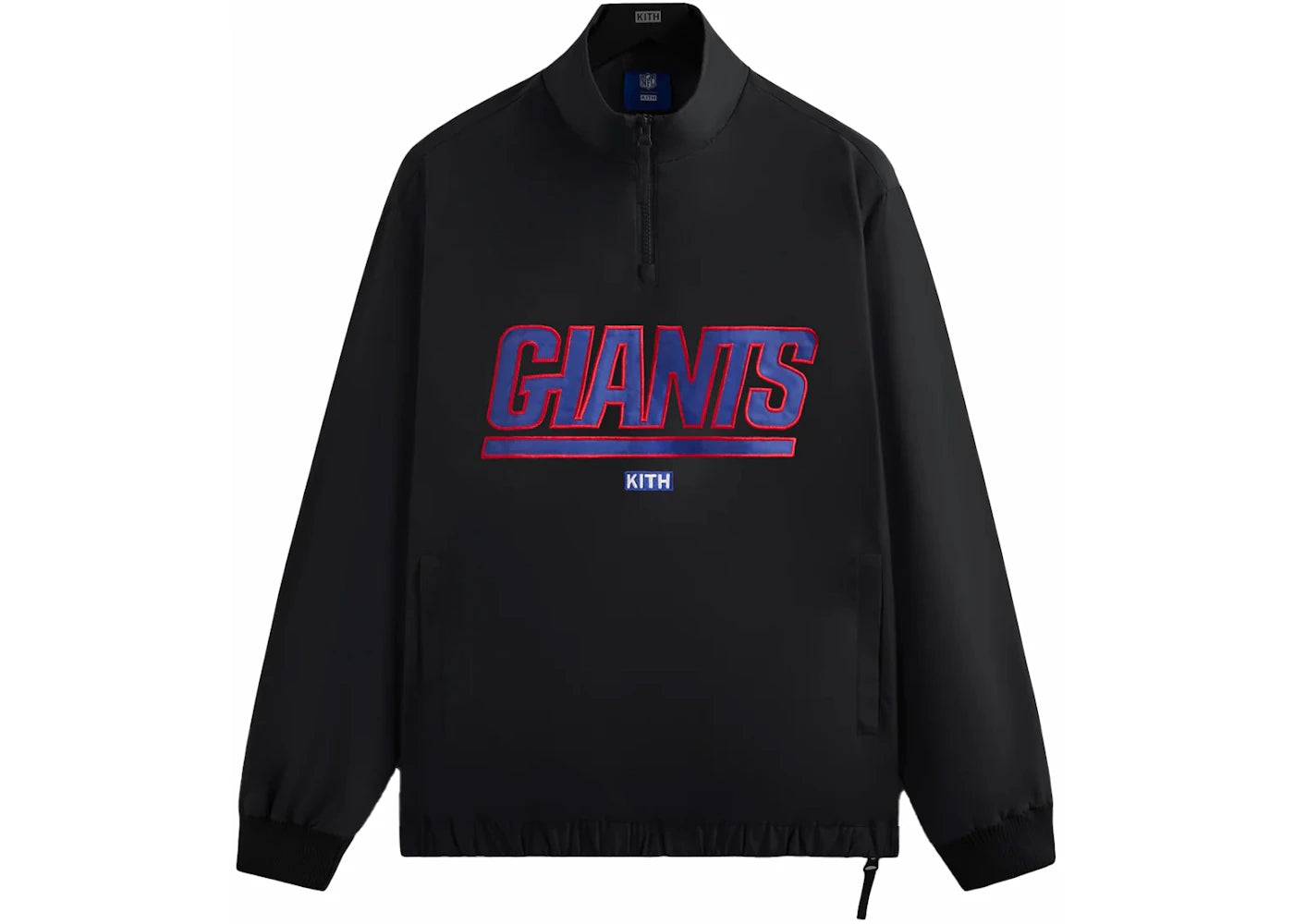 Kith x NFL Giants Nylon Quarter Zip Mock Neck Black