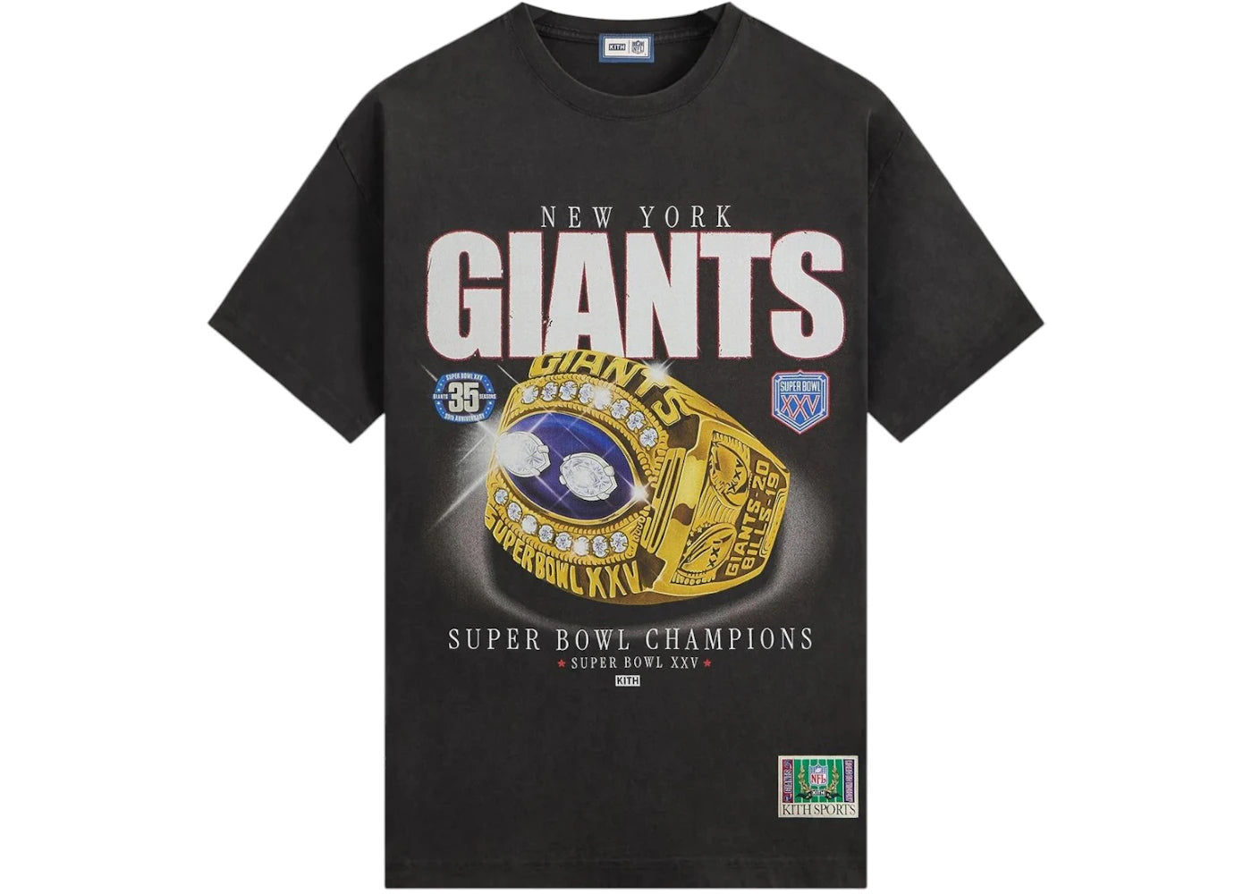 Kith x NFL New York Giants Ring Vintage Jones Tee Black