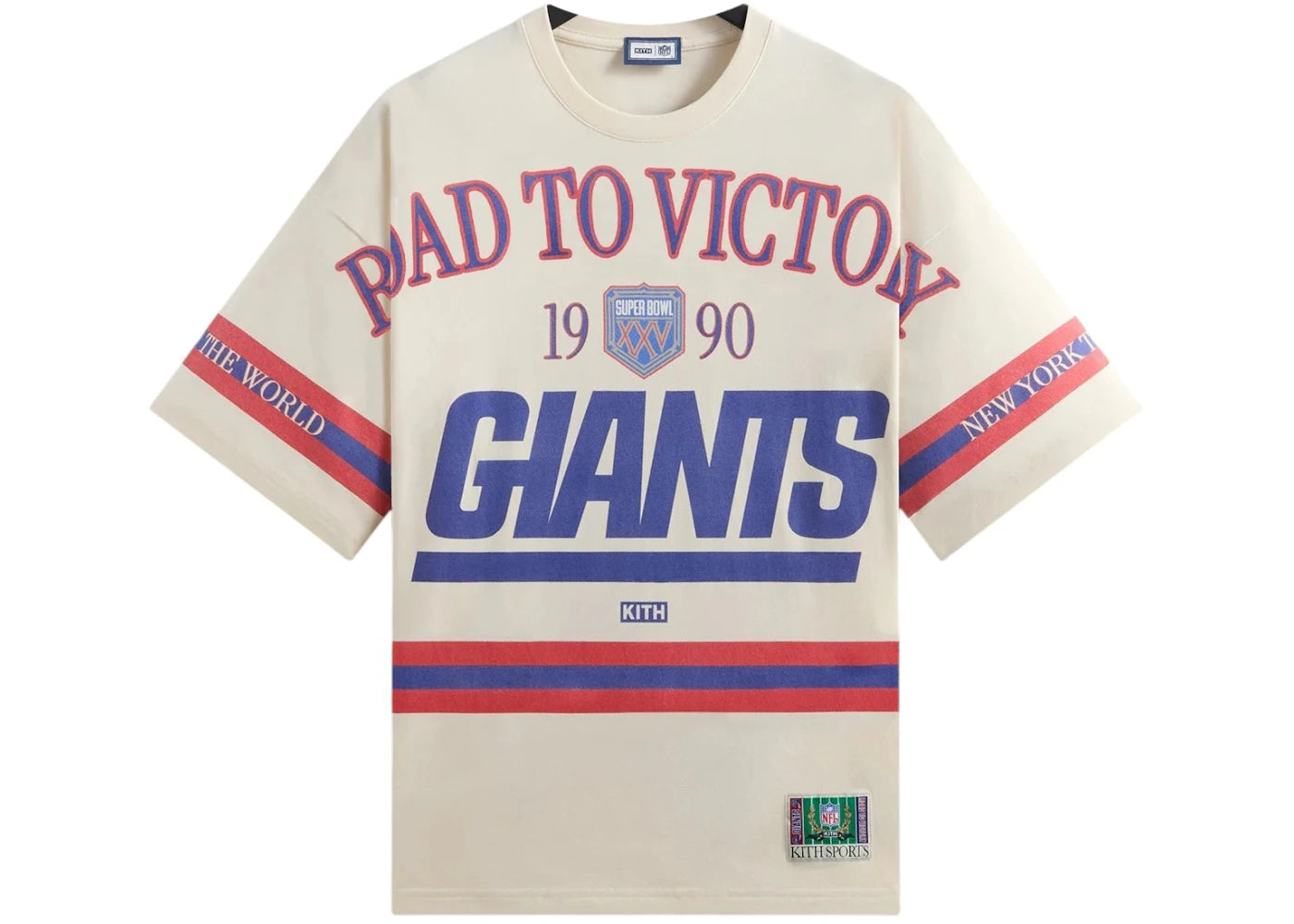 Kith x NFL New York Giants Victory Vintage Bishop Tee Sandrift