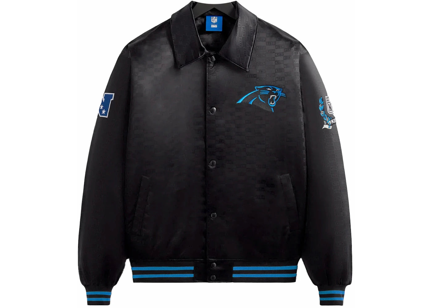 Kith x NFL Panthers Satin Bomber Jacket Black