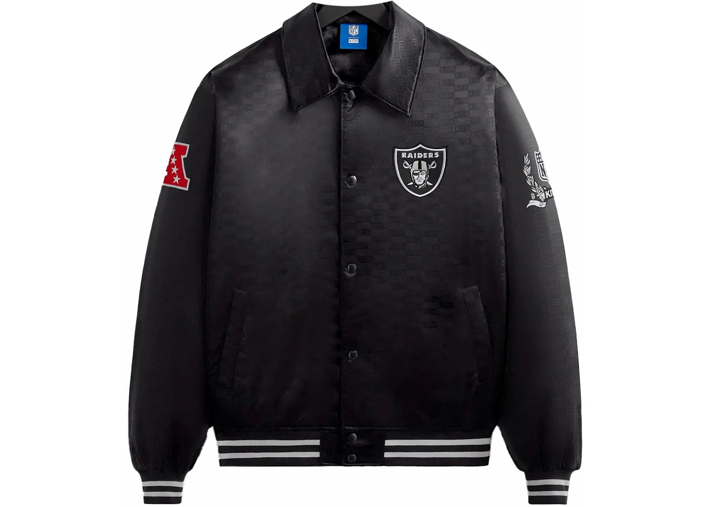 Kith x NFL Raiders Satin Bomber Jacket Black