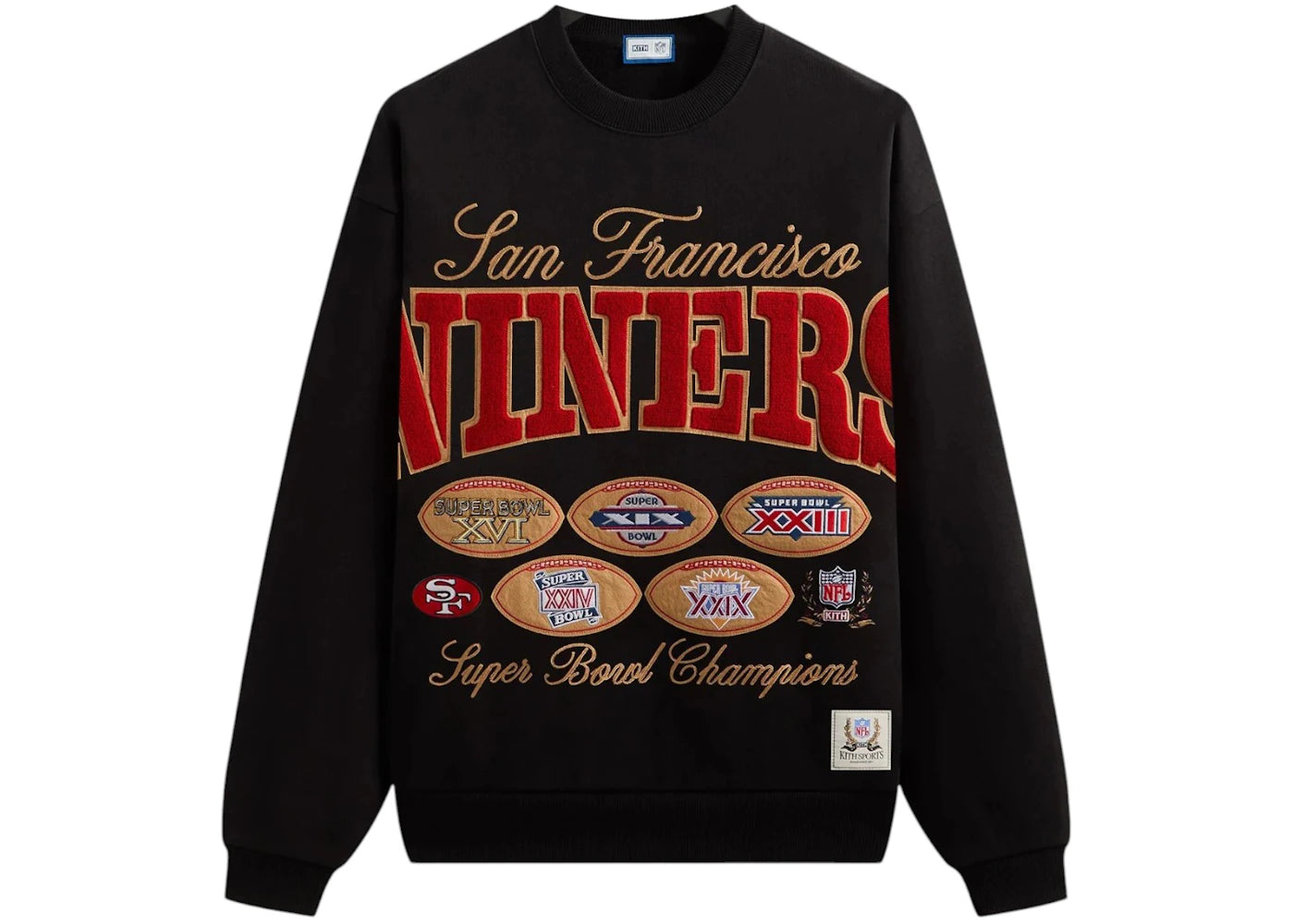 Kith x NFL San Francisco 49ers Vintage Crewneck Black