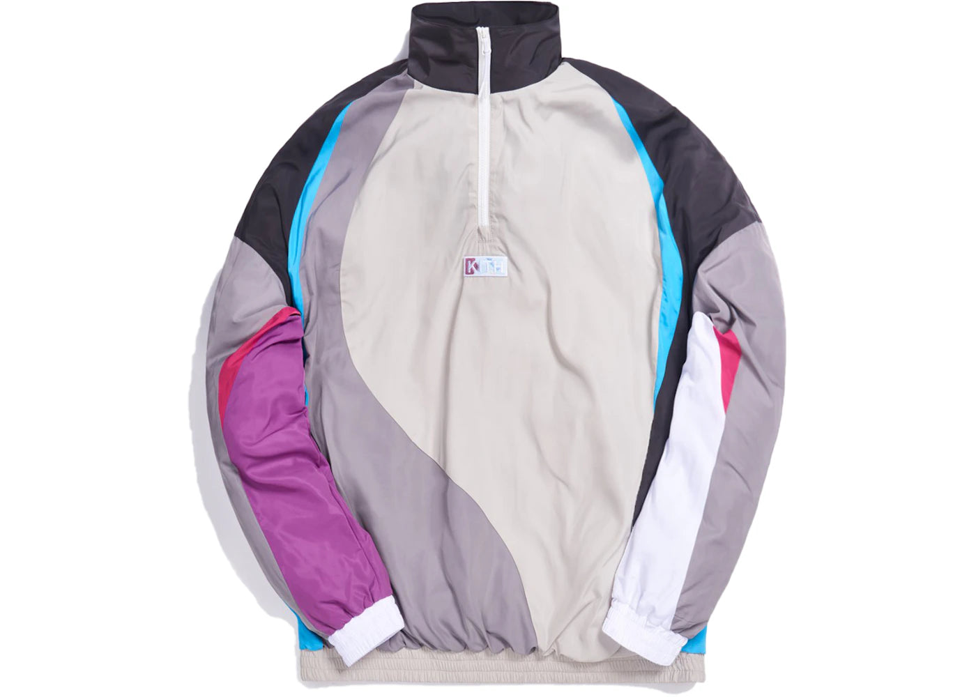 Kith x New Balance Quarter Zip Nylon Windbreaker Track Top Grey Multi