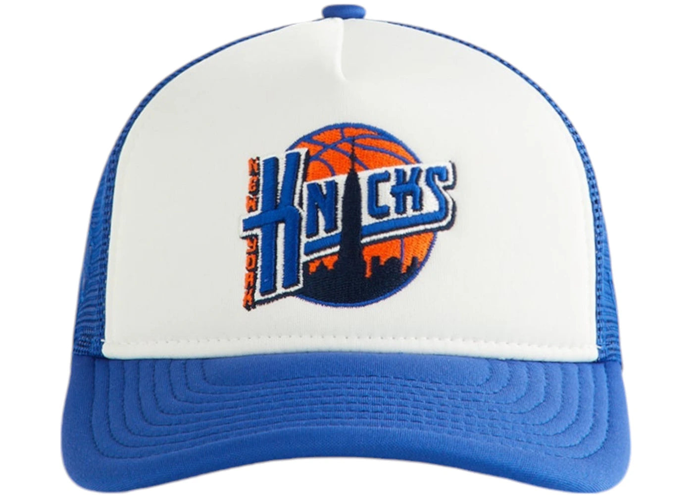 Kith x New Era New York Knicks Kids Skyline Trucker Cap Royal