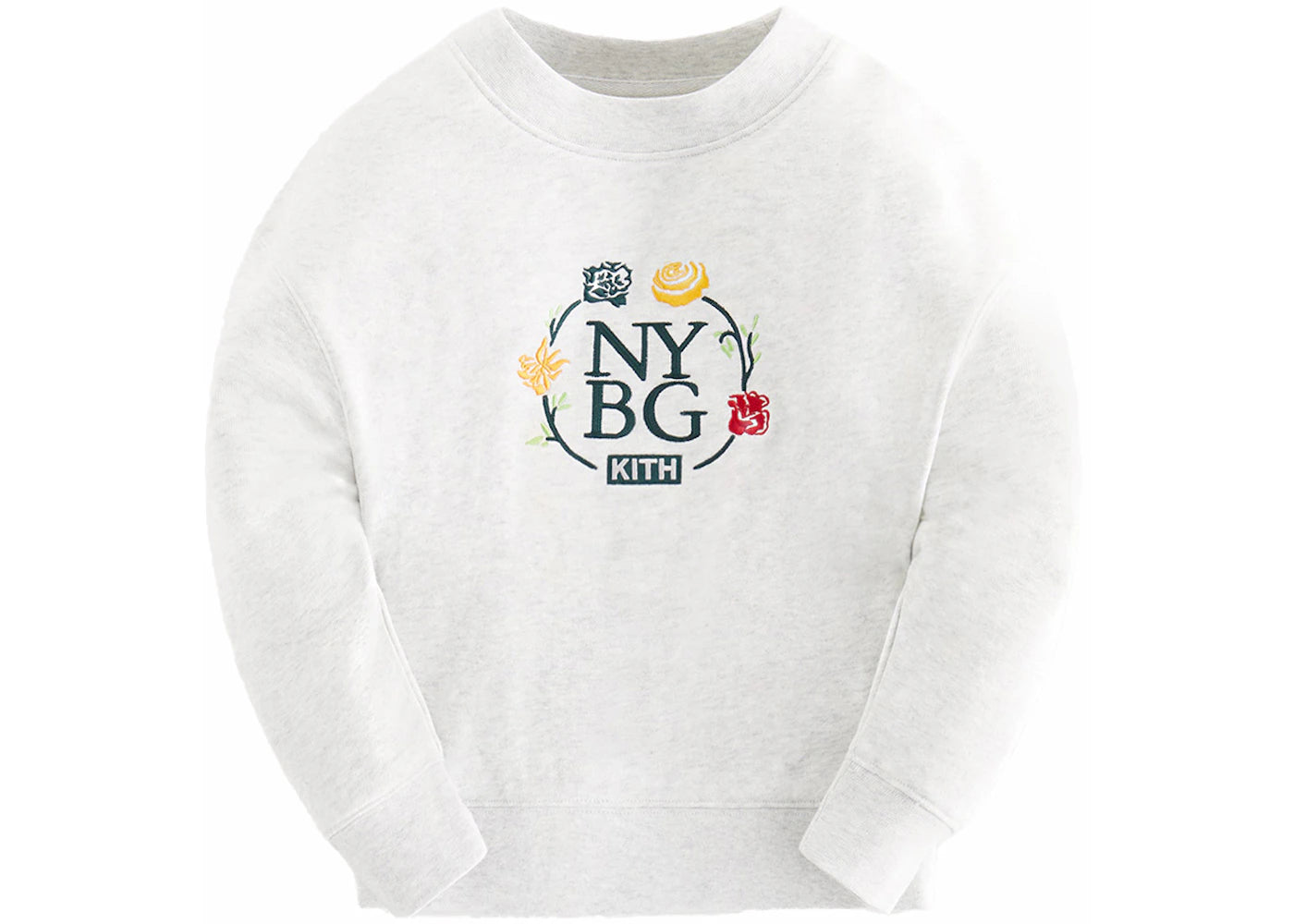 Kith x New York Botanical Garden Kids Logo Nelson Crewneck Light Heather Grey