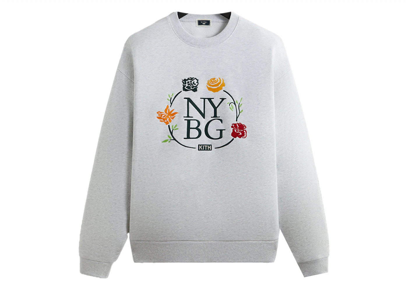 Kith x New York Botanical Garden Logo Nelson Crewneck Light Heather Grey