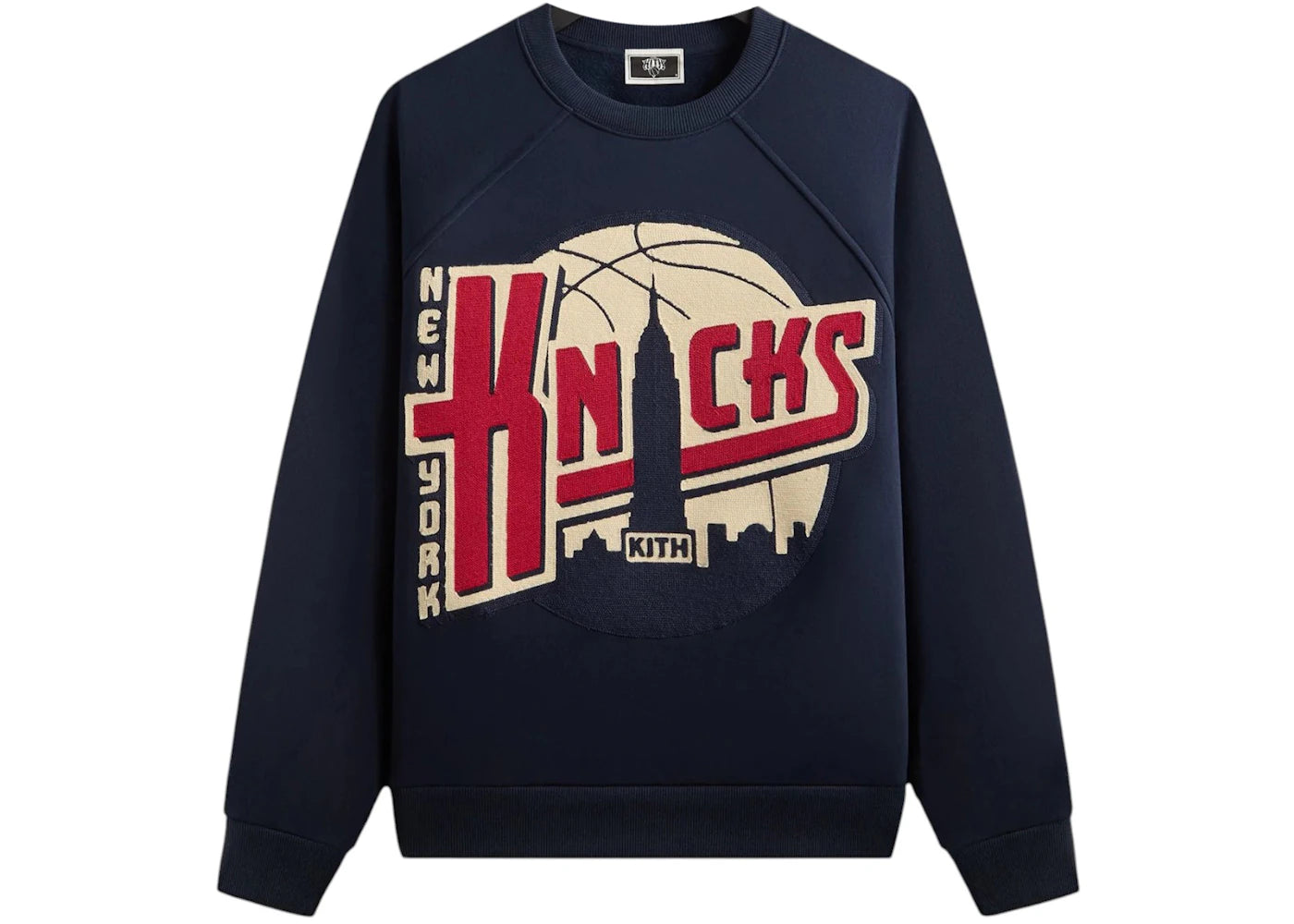 Kith x New York Knicks Basketball Vintage Nelson Raglan Crewneck Nocturnal