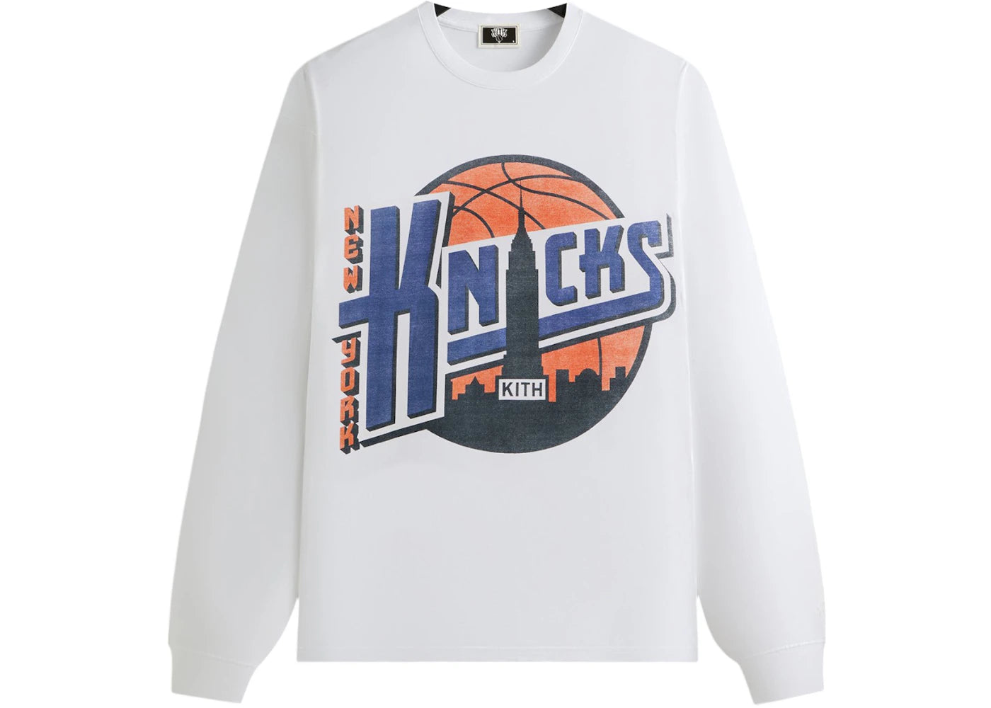 Kith x New York Knicks City Vintage Long Sleeve Tee White