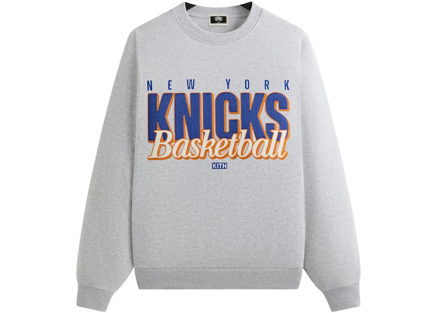 Kith x New York Knicks Classic Vintage Nelson Crewneck Light Heather Grey
