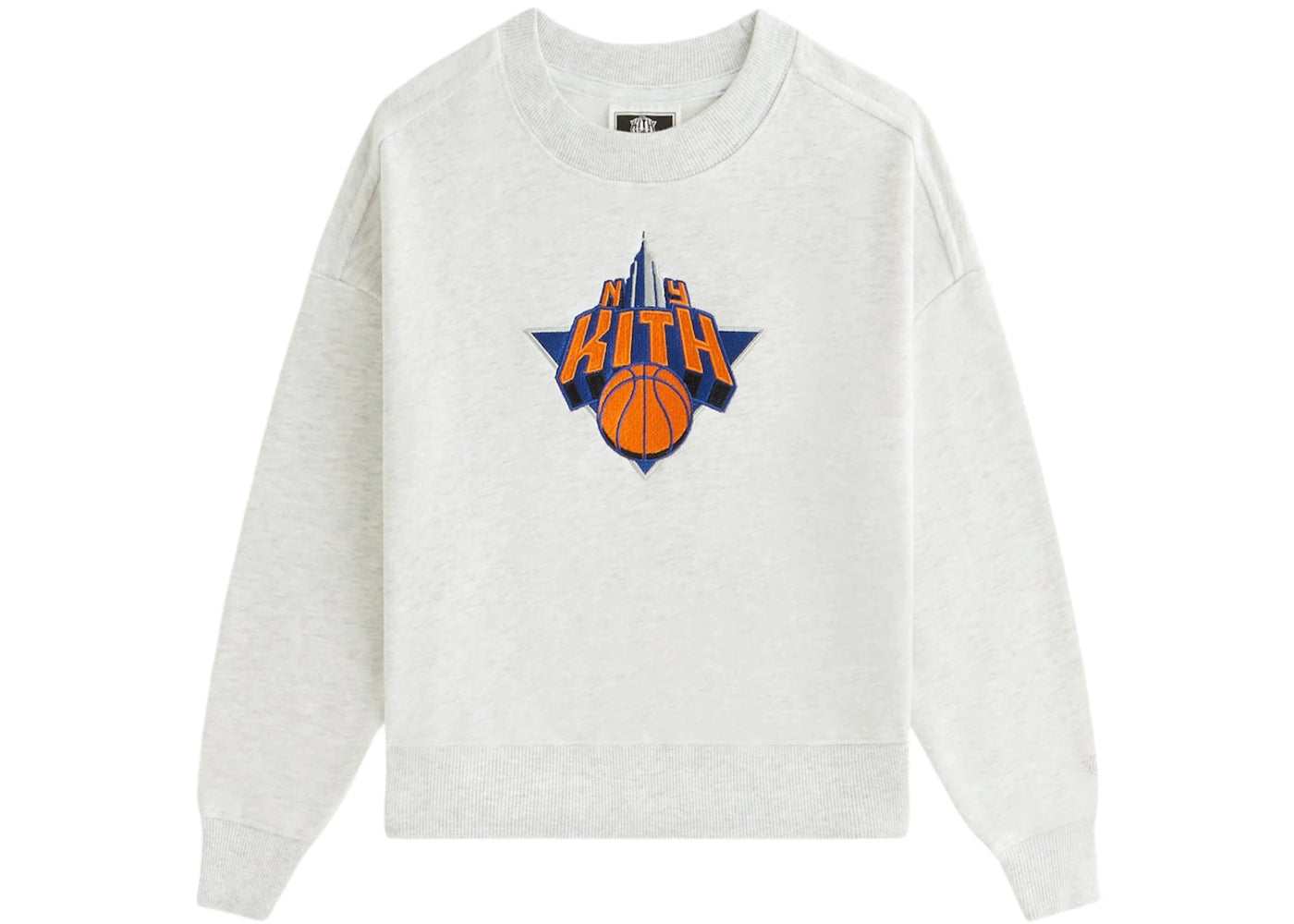 Kith x New York Knicks Kids Empire Nelson Crewneck Light Heather Grey