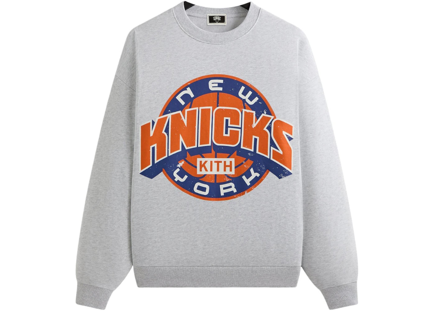 Kith x New York Knicks Showtime Vintage Nelson Crewneck Light Heather Grey