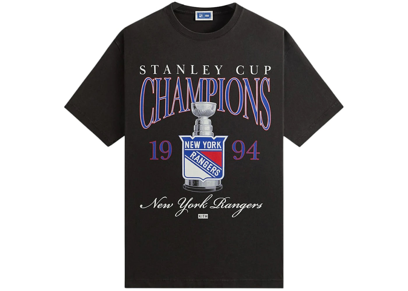 Kith x New York Rangers Champion Vintage Tee Black