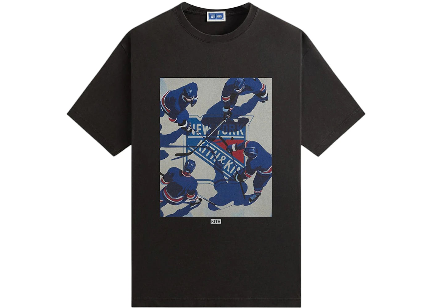Kith x New York Rangers On Ice Vintage Tee Black