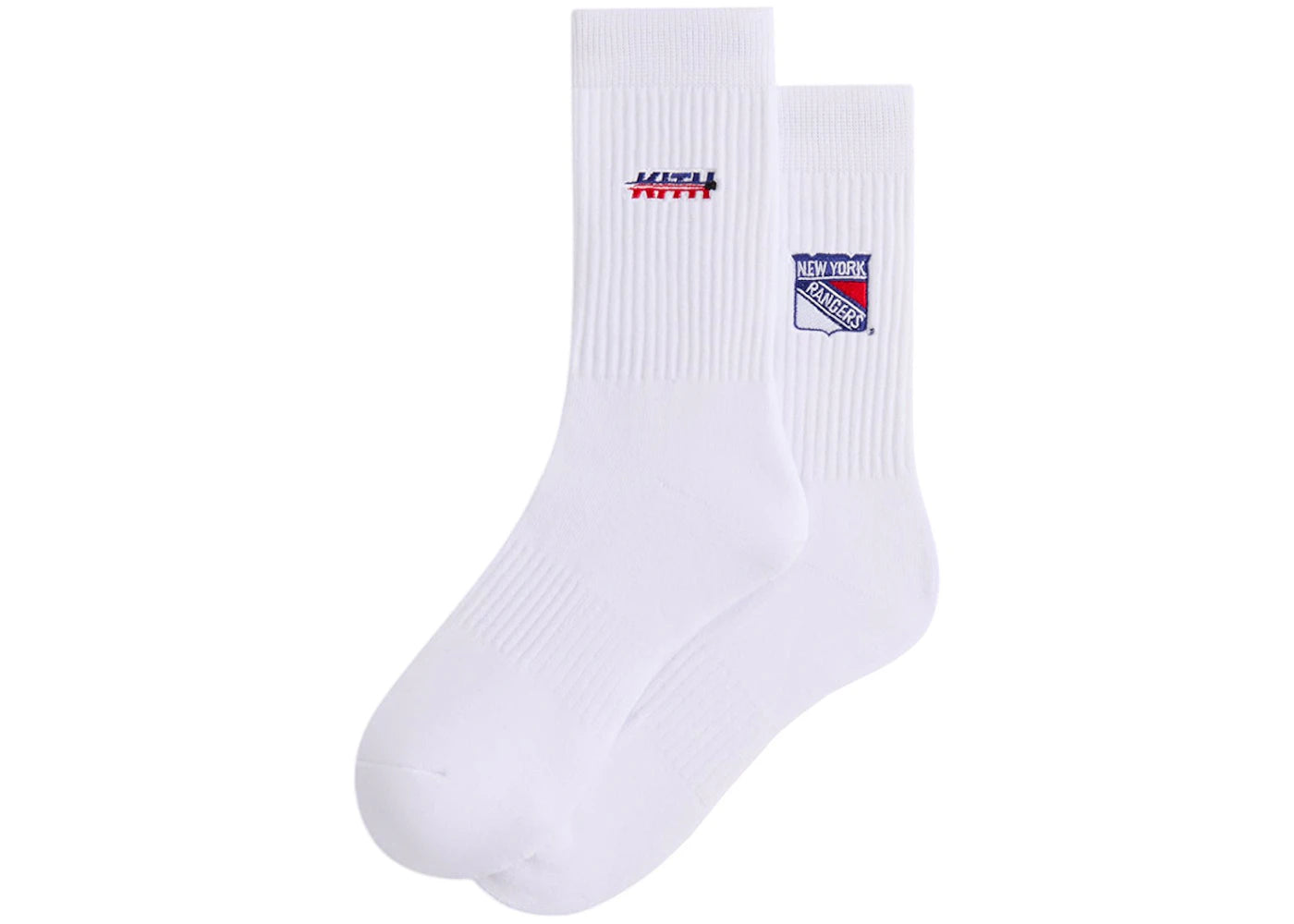Kith x New York Rangers Puck Logo Crew Socks White