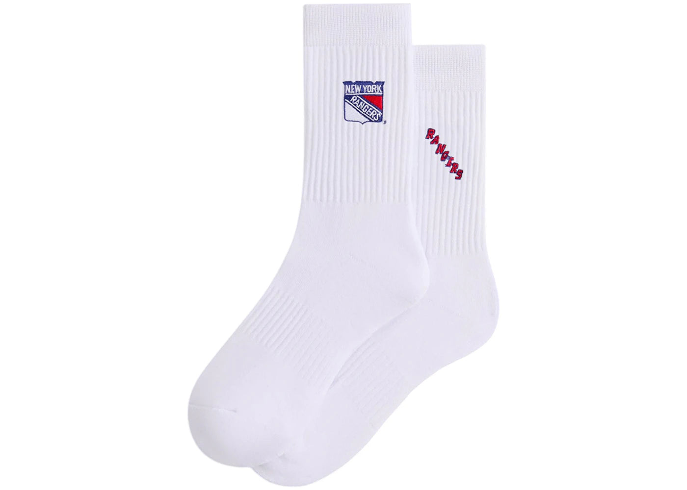 Kith x New York Rangers Shield Crew Socks White