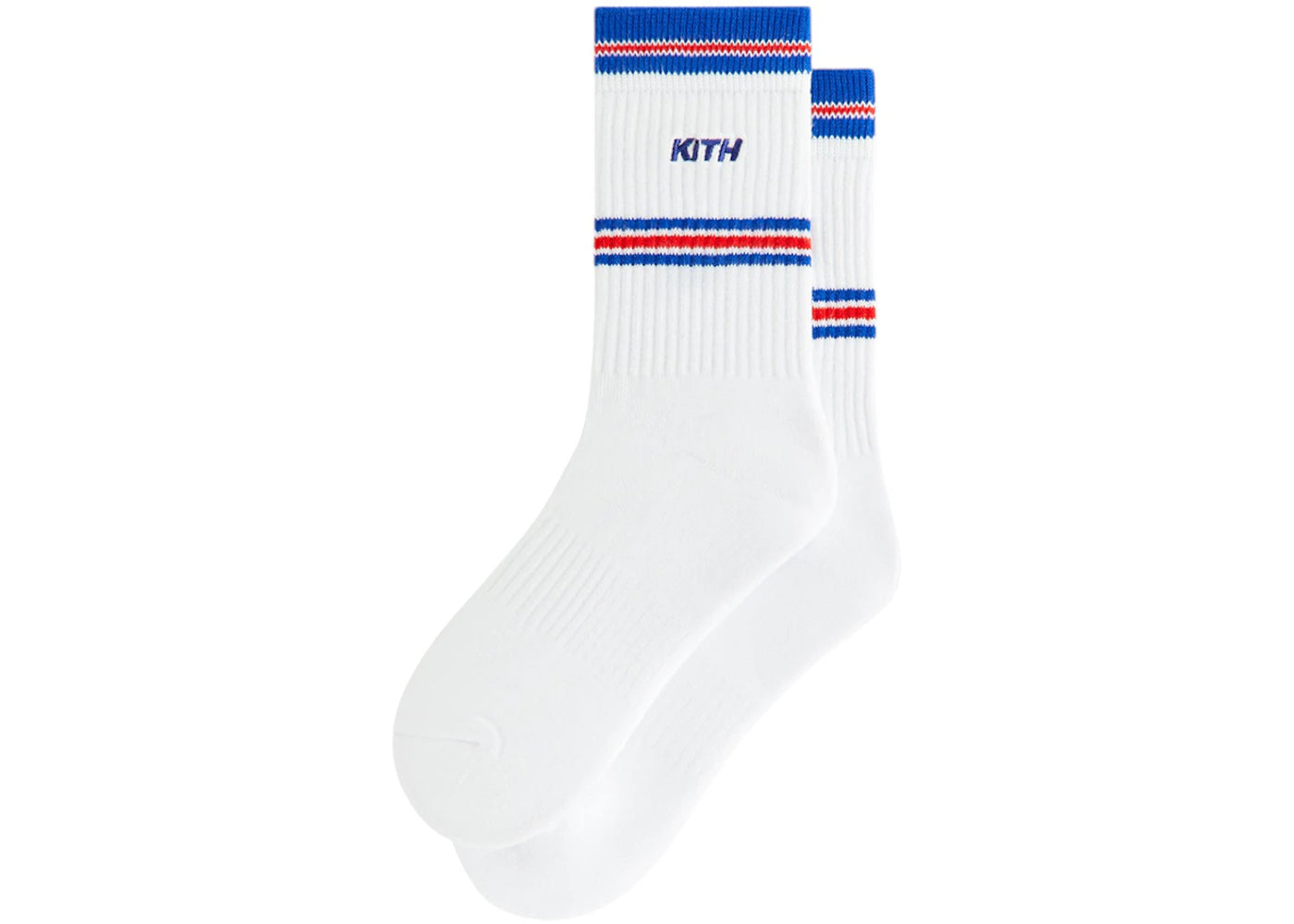 Kith x New York Rangers Striped Crew Socks White
