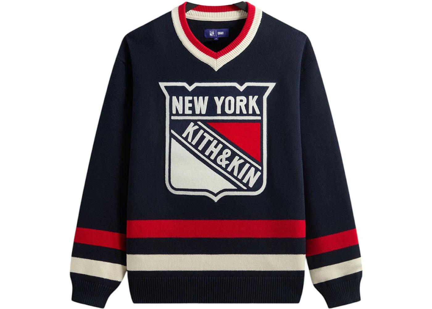 Kith x New York Rangers V-Neck Lewis Sweater Nocturnal