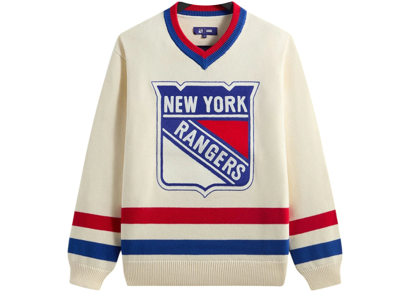 Kith x New York Rangers V-Neck Lewis Sweater Sandrift