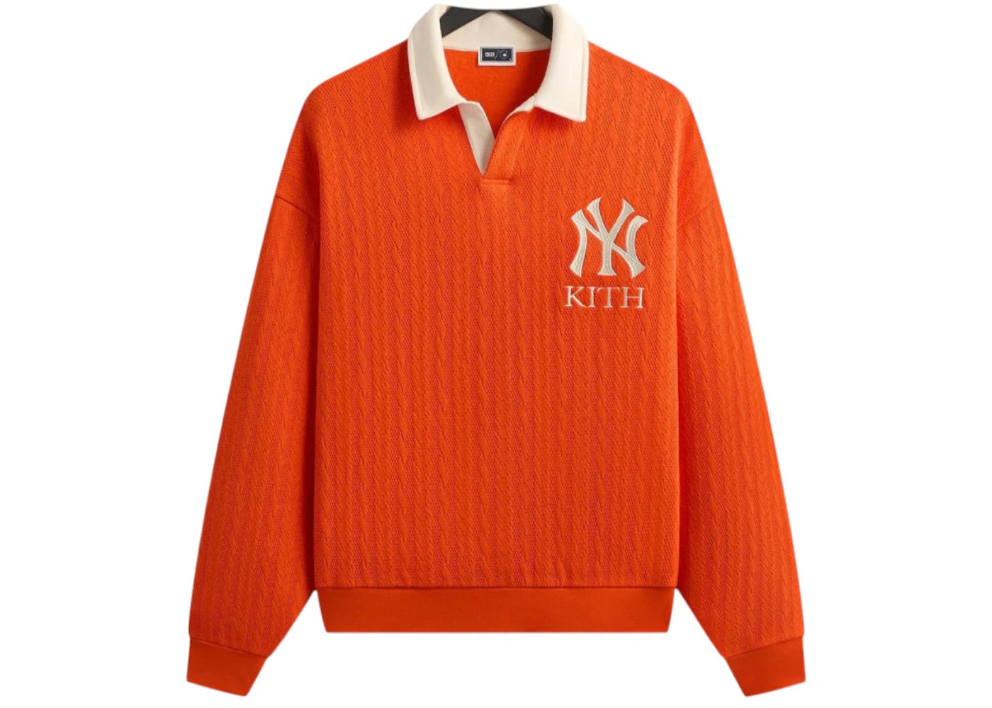 Kith x New York Yankees Cable Fleece Nelson Sweatshirt Poppy