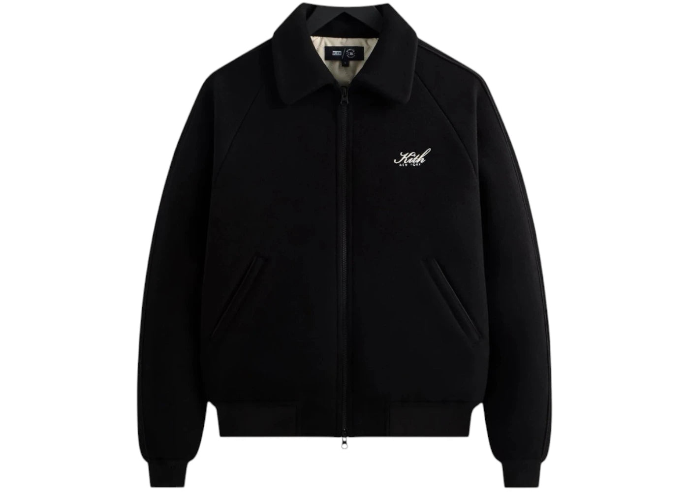 Kith x New York Yankees Melton Wool Raglan Varsity Jacket Black